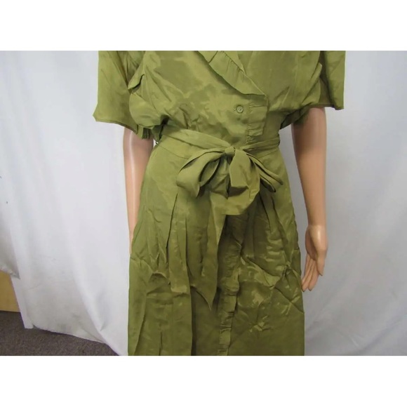NWT Magali Pascal Hinda Silk Blend short sleeve belted flowy summer midi Dress - Picture 4 of 8